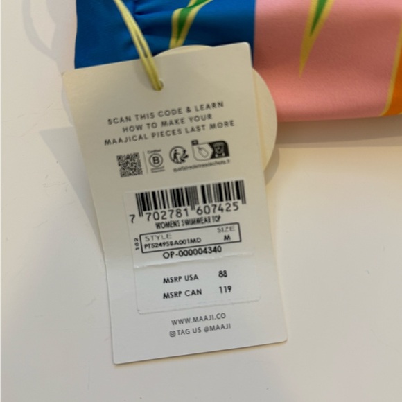 Maaji Pink and Orange Reversible Bathing Suit - Picture 8 of 9